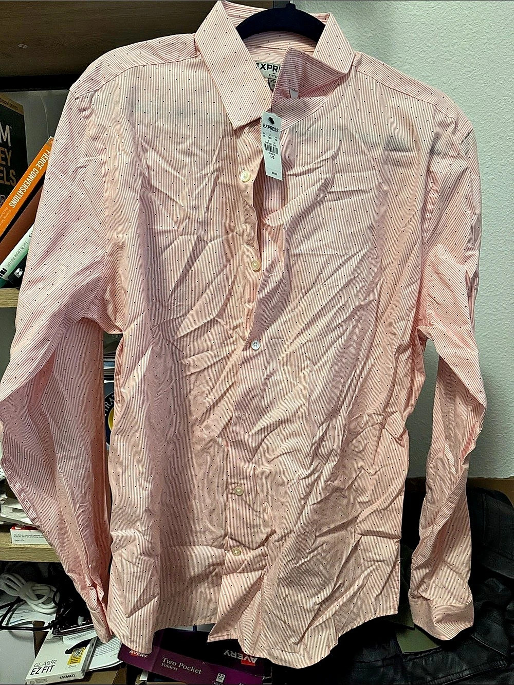 Express Striped Button Down Pink Size Medium NWT